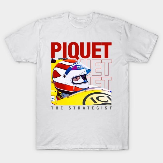 Nelson Piquet Legend 80S Retro T-Shirt by Erianna Bee